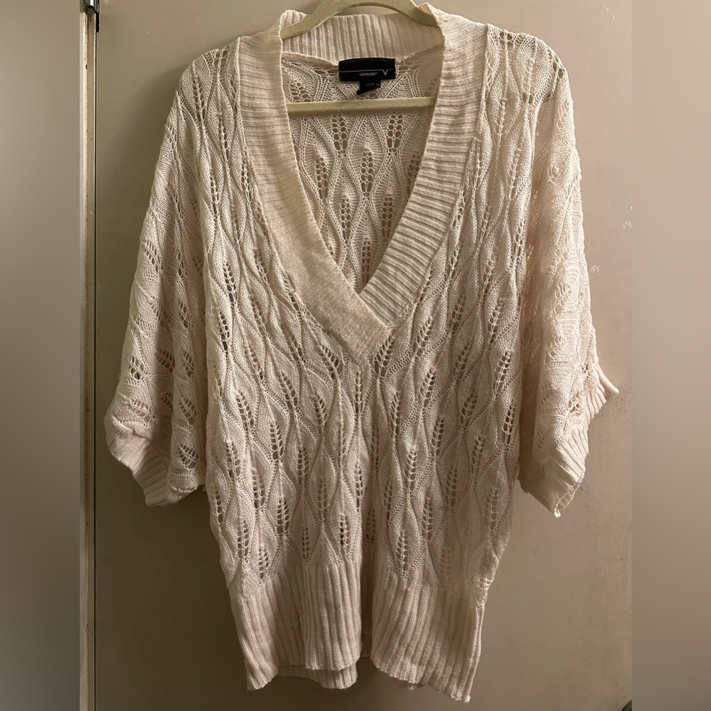 Lane Bryant Venezia Cream Knit Sweater, Size 18/20